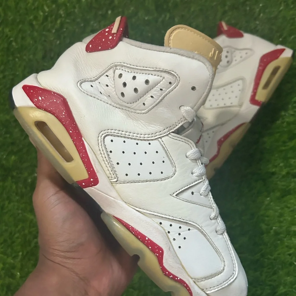Air Jordan 6 Red Oreo Size 7Y GS White Red Used No Box